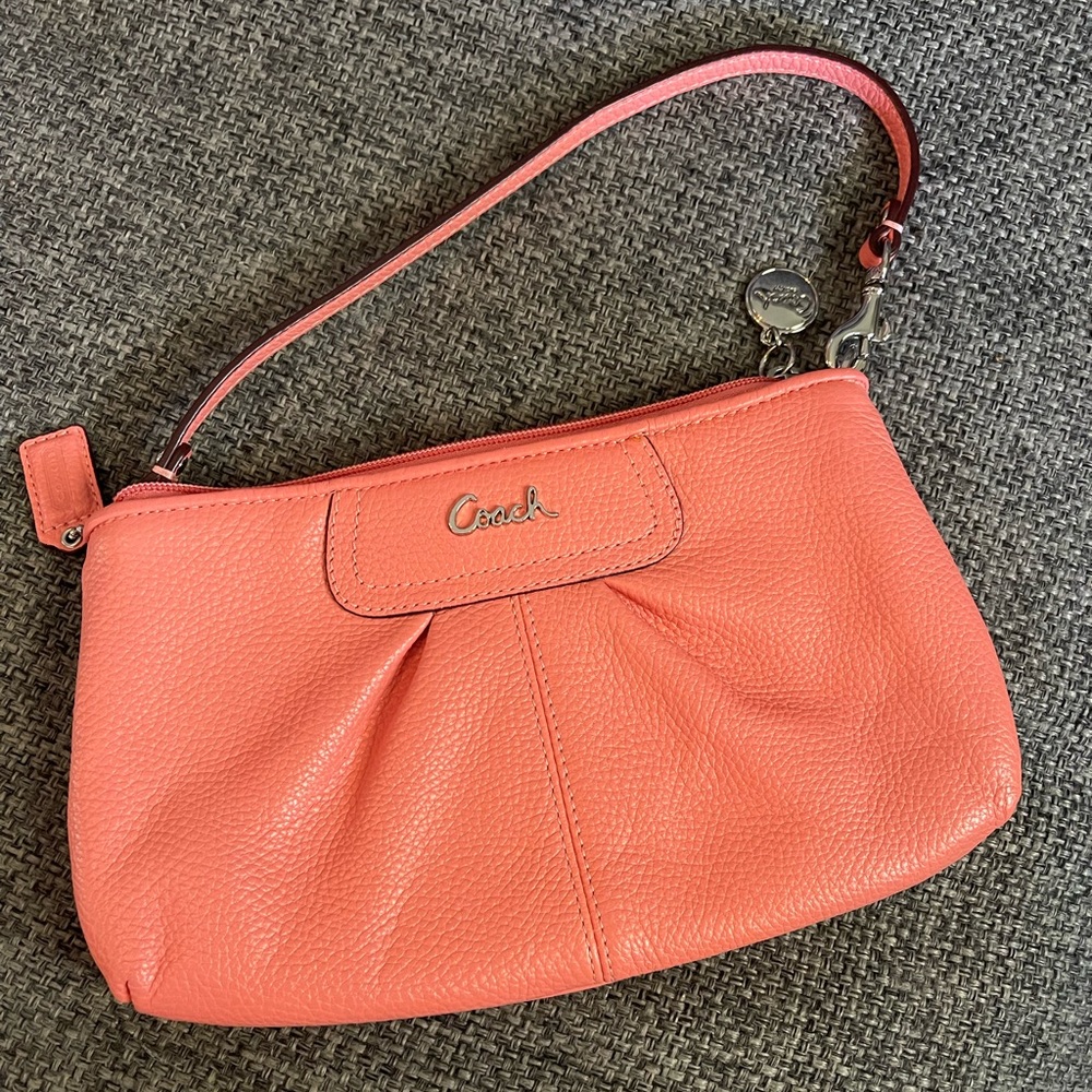 Pink Peach Coach Wristlet
